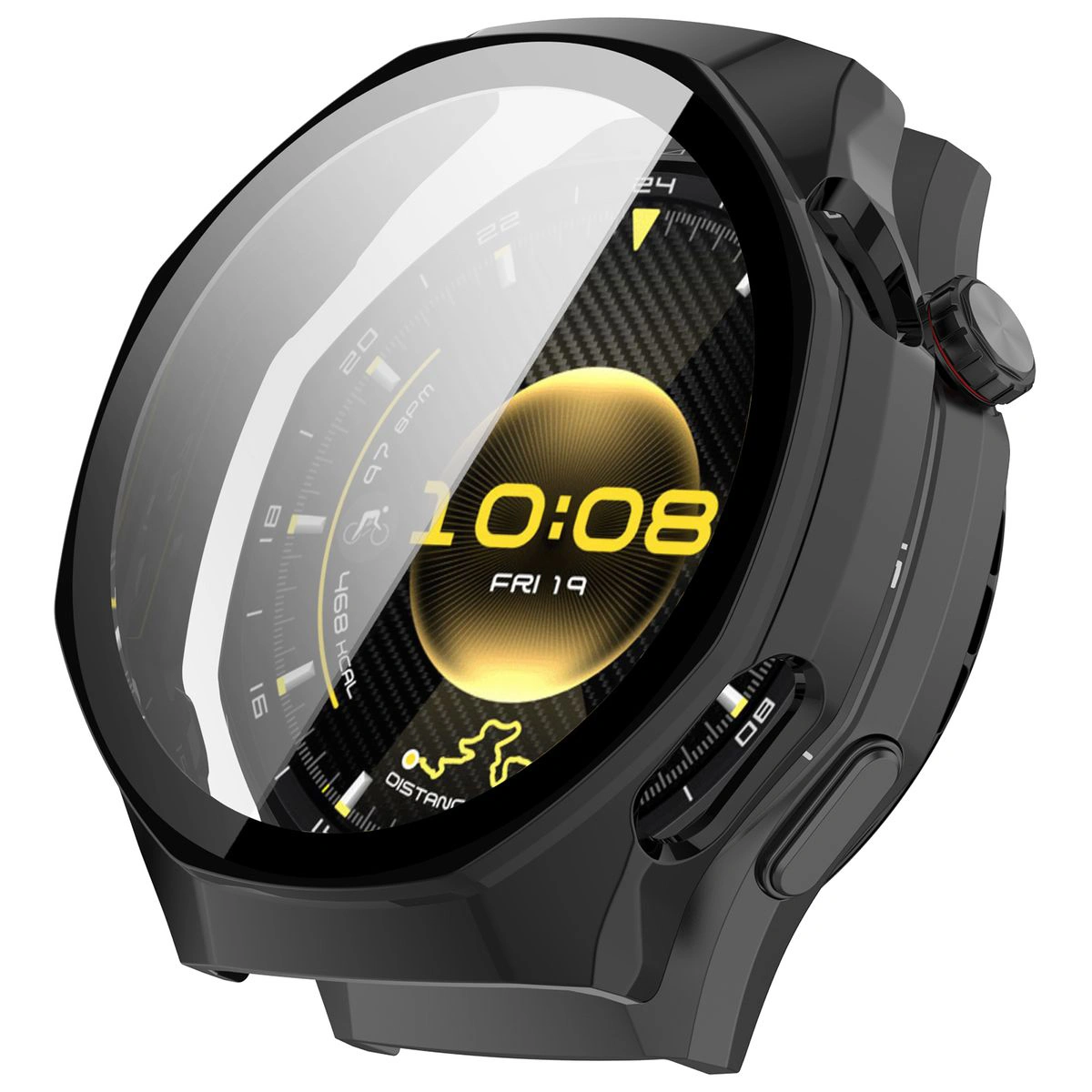 Wizualizacja nakładania etui Bizon Case Watch Adamo do Huawei Watch GT6 Pro 46 mm